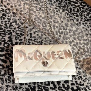 Alexander McQueen White Quilted Crossbody Bag